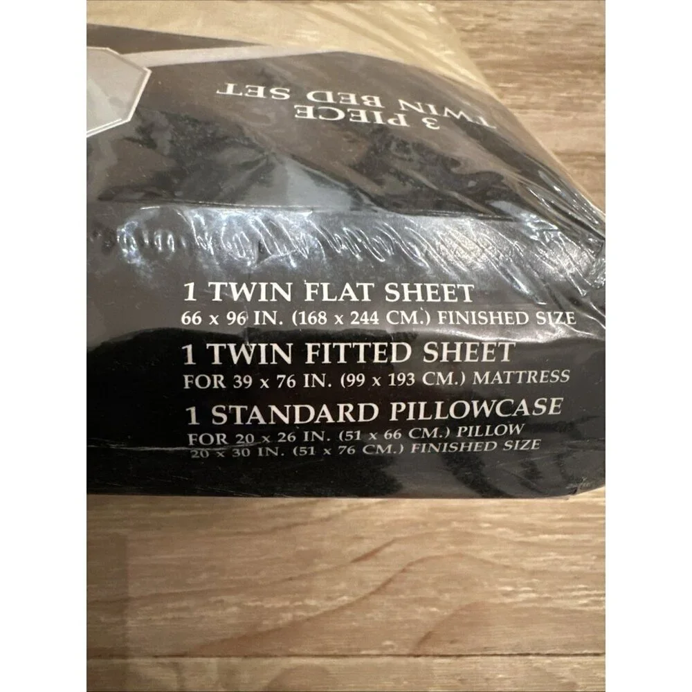 Vintage Royale Percale NO-IRON Cotton Blend 3 PCS Twin Sheet Set NEW